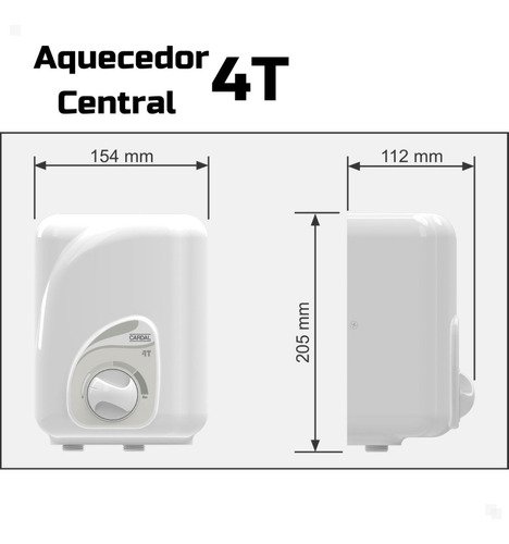 Aquecedor Central Banheira Pia Lavatório 4t Cardal 8,2w 220v - 8