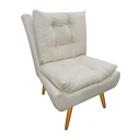 Ver imagem 2 de Jogo 2 Poltronas Decorativa Estofada Para Sala de Visitas Karen Suede Bege - LM DECOR
