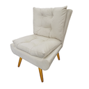 Ver imagem 1 de Jogo 2 Poltronas Decorativa Estofada Para Sala de Visitas Karen Suede Bege - LM DECOR
