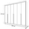 Guarda-Roupa Em MDP com Pés, 6 Portas e 4 Gavetas - Santos Andirá Imaginare - Branco - 4