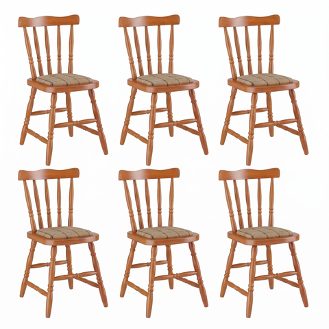 6 Cadeiras Colonial Soft Estofada Mel
