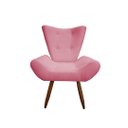 Ver imagem 2 de Kit 2 Poltronas Decorativa Emilia Suede Rosê Pés Madeira Mz Decor