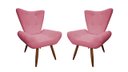 Ver imagem 1 de Kit 2 Poltronas Decorativa Emilia Suede Rosê Pés Madeira Mz Decor