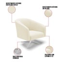 Ver imagem 3 de Poltrona Decorativa Giratória Cromada Stella Cotelê Ext/veludo Off White D03 - D’Rossi