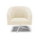 Ver imagem 6 de Poltrona Decorativa Giratória Cromada Stella Cotelê Ext/veludo Off White D03 - D’Rossi