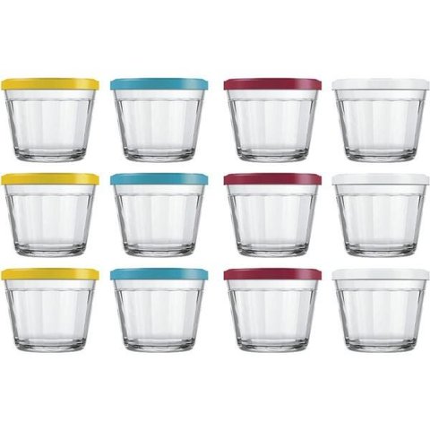 Jogo de Potes Americano com Tampa 12 Peças 150ml Vidro - 4210