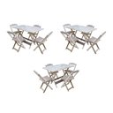 Ver imagem 1 de Kit 3 Conjuntos De Mesa Dobravel Com 4 Cadeiras De Madeira 120X70 Para Restaurante E Bar - Sem Pintu