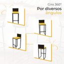 Ver imagem 5 de Banco Quadrado Junco Argila para Bancada Alta Cozinha Área Gourmet Bistrô Piscina Bar