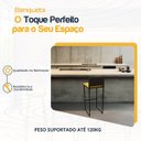 Ver imagem 3 de Banco Quadrado Junco Argila para Bancada Alta Cozinha Área Gourmet Bistrô Piscina Bar