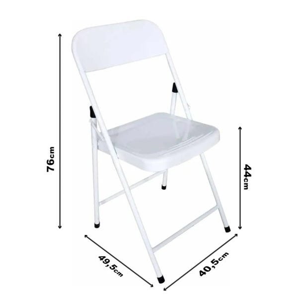 Cadeira Ferro Dobrável Açomix Branca - 2