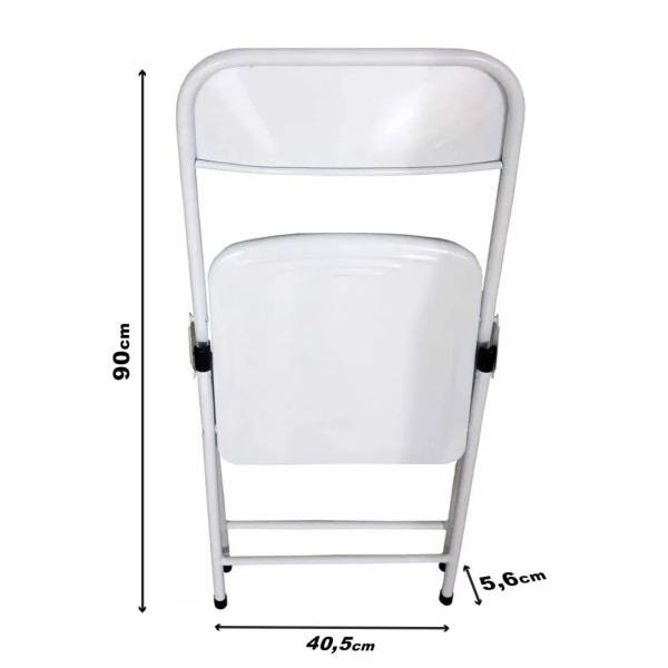 Cadeira Ferro Dobrável Açomix Branca - 5