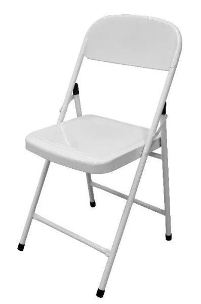Cadeira Ferro Dobrável Açomix Branca - 1
