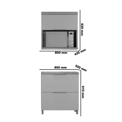 Jogo de Cozinha Completo 2,80 Marquesa Branco Nature - Nesher