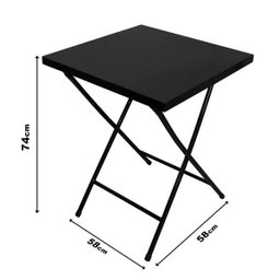 Mesa Ferro Dobrável Açomix Preto - 2