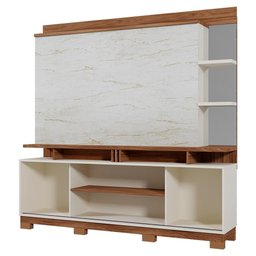 Estante Home Denver 180cm Cinamomo Mel/off White/carrara para Tv até 60” - Mobler - 3