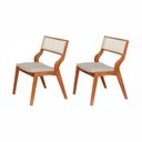 Ver imagem 1 de Kit 2 Cadeiras de Jantar Luna Madeira Maciça com Rattan Natural e Braços Curvos Espresso Móveis