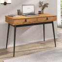 Ver imagem 2 de Mesa de Trabalho Escandinava Retrô 2 Gav Madeira Freijó Preto Wanda Idimex