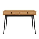 Ver imagem 5 de Mesa de Trabalho Escandinava Retrô 2 Gav Madeira Freijó Preto Wanda Idimex