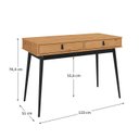 Ver imagem 6 de Mesa de Trabalho Escandinava Retrô 2 Gav Madeira Freijó Preto Wanda Idimex