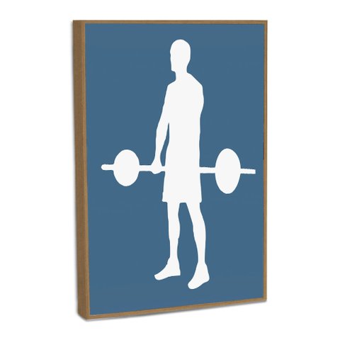Quadro Decorativo Musculação Minimalista Iii com Moldura Filete