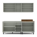 Ver imagem 5 de Cozinha Koya 4 Peças 200x214cm Armários Aéreos Balcões com 3 Gavetas Verde 250028