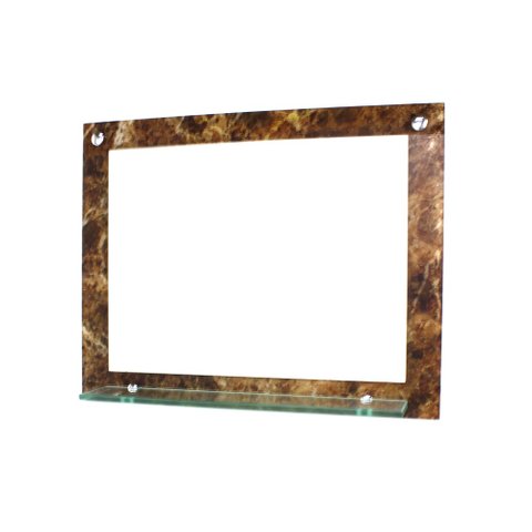 ESPELHO PARA BANHEIRO COM PRATELEIRA 50CM X 40CM MÁRMORE IMPERADOR