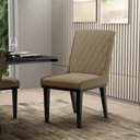 Ver imagem 2 de Cadeira Sala de Jantar Base Madeira Preto Kit 10 Sofia Suede Marrom Rato D03 - D'Rossi