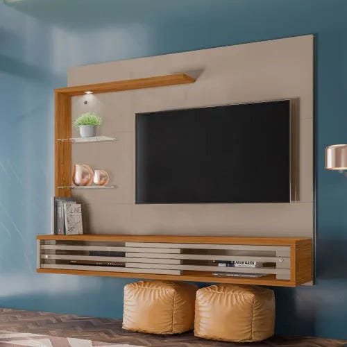 Painel Bancada Suspensa Frizz Select para TV até 50 Polegadas - Madetec - Fendi/Naturale