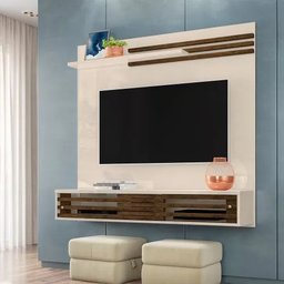 Bancada Suspensa Frizz Sublime para Tv até 55 Polegadas - Madetec - Off White/savana - 1