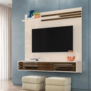 Bancada Suspensa Frizz Sublime para Tv até 55 Polegadas - Madetec - Off White/savana