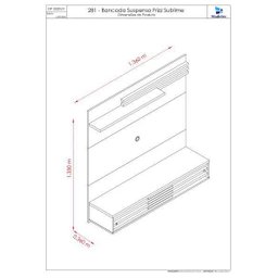Bancada Suspensa Frizz Sublime para Tv até 55 Polegadas - Madetec - Off White/savana - 4