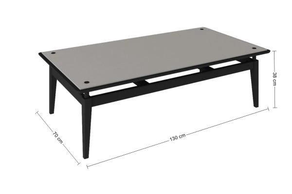 Mesa de Centro Lauren - Off White / Preto - 2