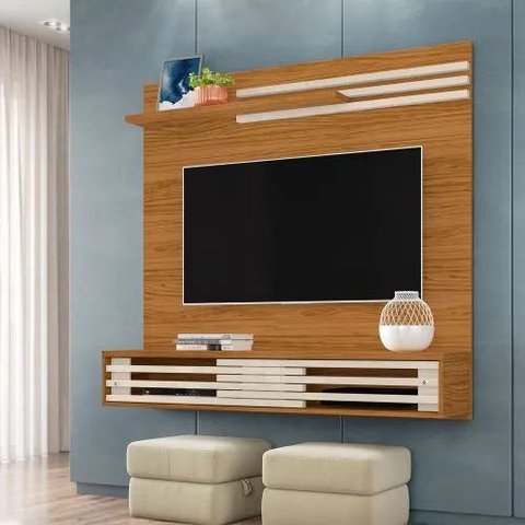 Bancada Suspensa Frizz Sublime para TV até 55 Polegadas - Madetec - Naturale/Off White