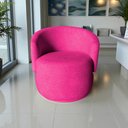 Ver imagem 7 de Poltrona Decorativa Beatriz Orgânica Veludo Rosa Pink