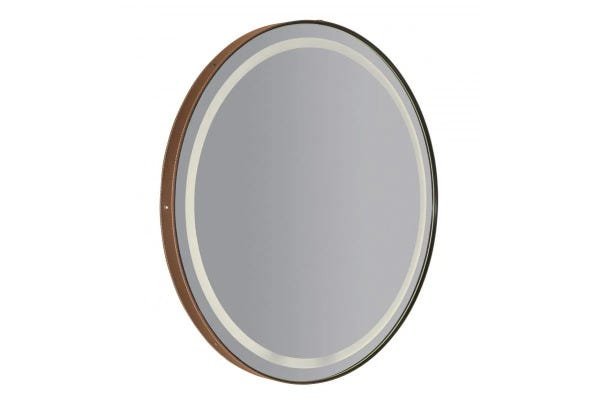 Espelho Iluminado Sole 60 cm - Preto / Caramelo - 2