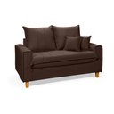 Ver imagem 1 de Sofa Living com Bau Multiuso 2 Lugares Suede Pes em Madeira: Marrom