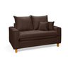 Sofa Living com Bau Multiuso 2 Lugares Suede Pes em Madeira: Marrom - 1