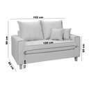 Ver imagem 2 de Sofa Living com Bau Multiuso 2 Lugares Suede Pes em Madeira: Marrom