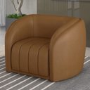Ver imagem 2 de Kit 02 Poltronas Decorativas Sala De Estar Recepção Fixa Lazio M03 Couríssimo Whisky - Lyam Decor