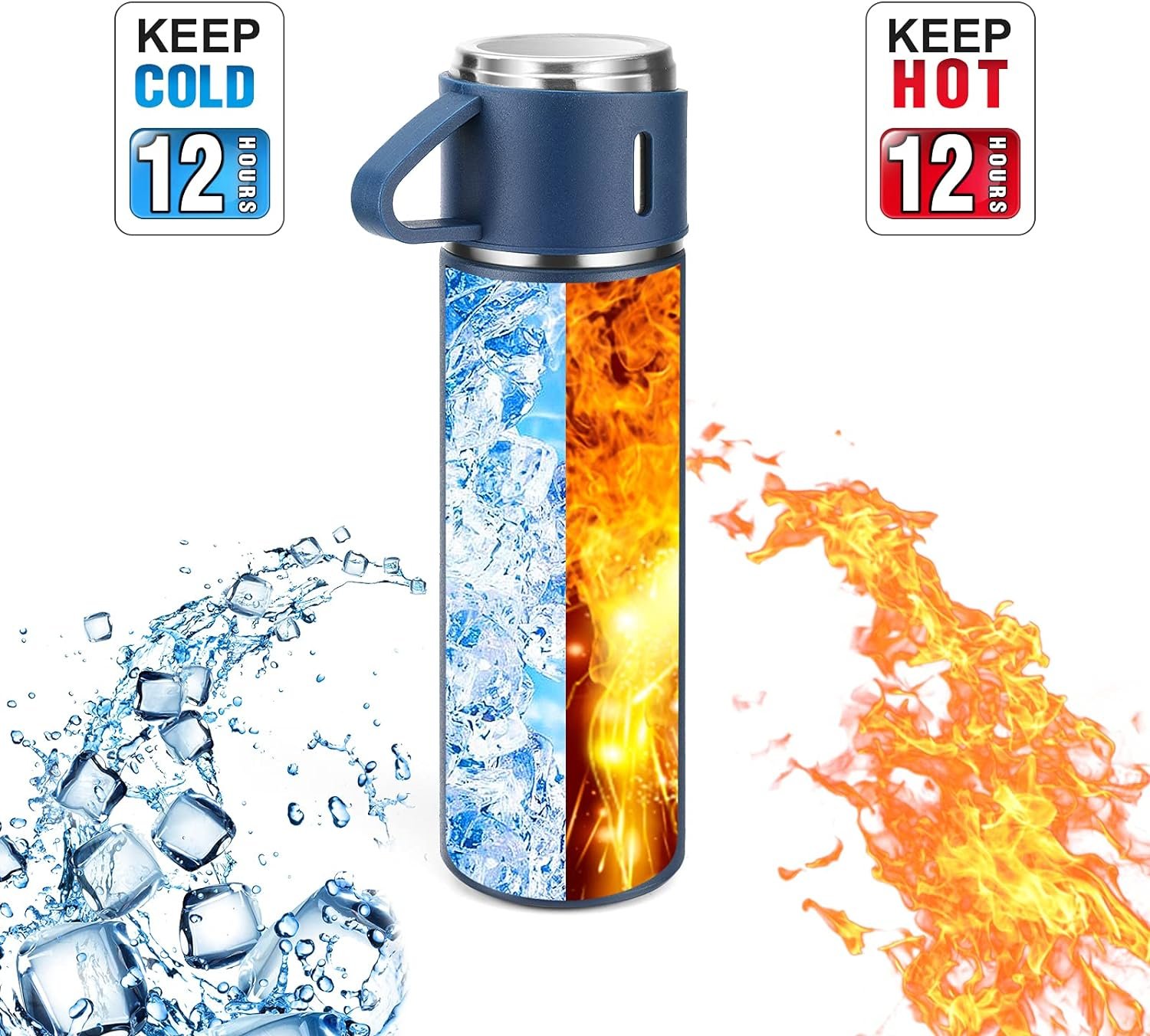 Kit Garrafa Térmica Stanley Vacuum Flask Set Inox 500ml + 3 Xícaras - 10