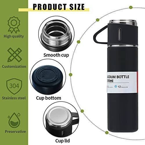 Kit Garrafa Térmica Stanley Vacuum Flask Set Inox 500ml + 3 Xícaras - 4