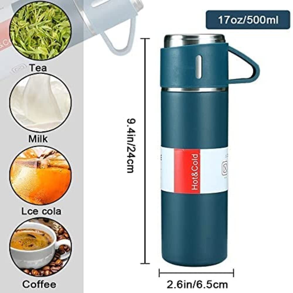 Kit Garrafa Térmica Stanley Vacuum Flask Set Inox 500ml + 3 Xícaras - 6