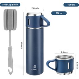 Kit Garrafa Térmica Stanley Vacuum Flask Set Inox 500ml + 3 Xícaras - 8
