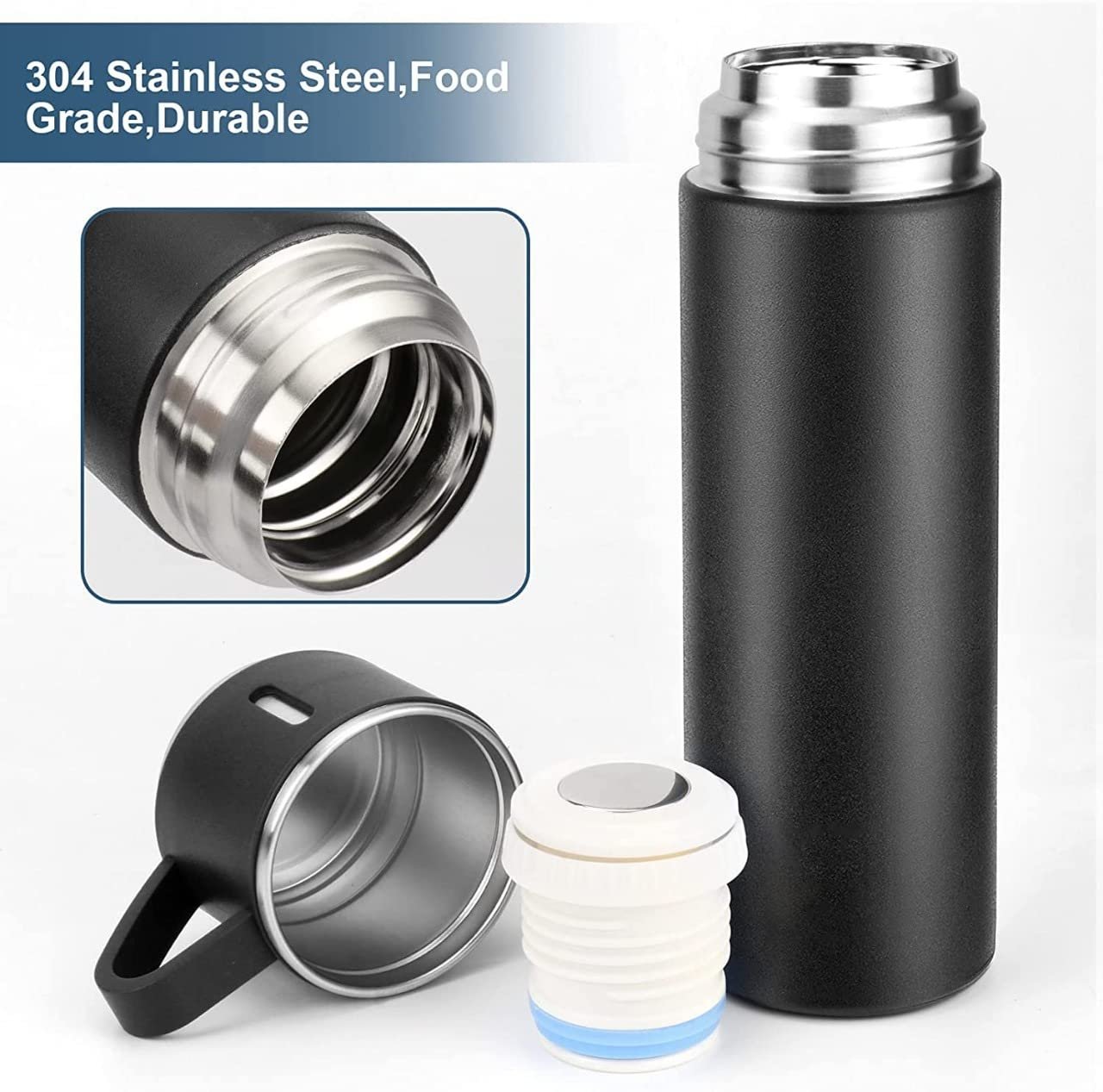Kit Garrafa Térmica Stanley Vacuum Flask Set Inox 500ml + 3 Xícaras - 7