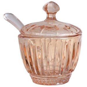 Açucareiro Blend em Vidro Colher Acrílico Âmbar 200ml