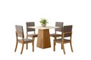 Ver imagem 1 de Mesa Jantar Dora 90 4 Cadeiras Milla Marrom - Henn