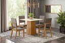 Ver imagem 2 de Mesa Jantar Dora 90 4 Cadeiras Milla Marrom - Henn