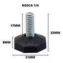 Ver imagem 3 de Kit C/24 Pés Niveladores C/base de 22mm + Bucha Plástica