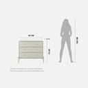 Ver imagem 4 de Cômoda 3 Gaveta e Mesa Cabeceira 2 Gaveta Jasper - Off White Fosco com Champanhe