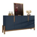 Ver imagem 2 de Aparador Buffet Sala Lizz 170cm Azul Cobalto Marrom